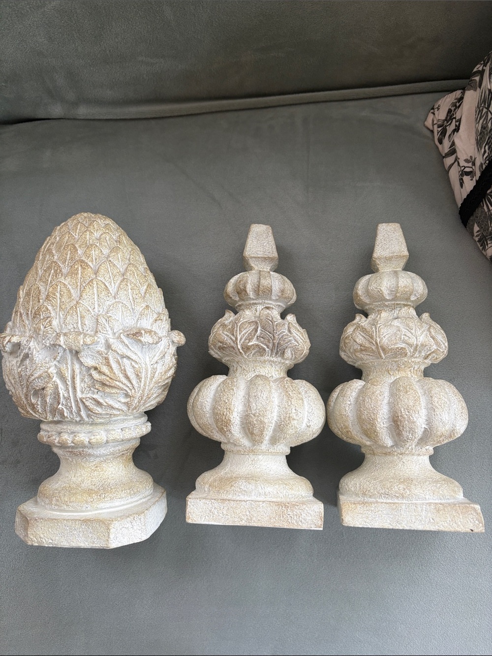 TRIO Resin Artichoke & Spires Finials French Country Farmhouse Cottagecore - Picture 16 of 16